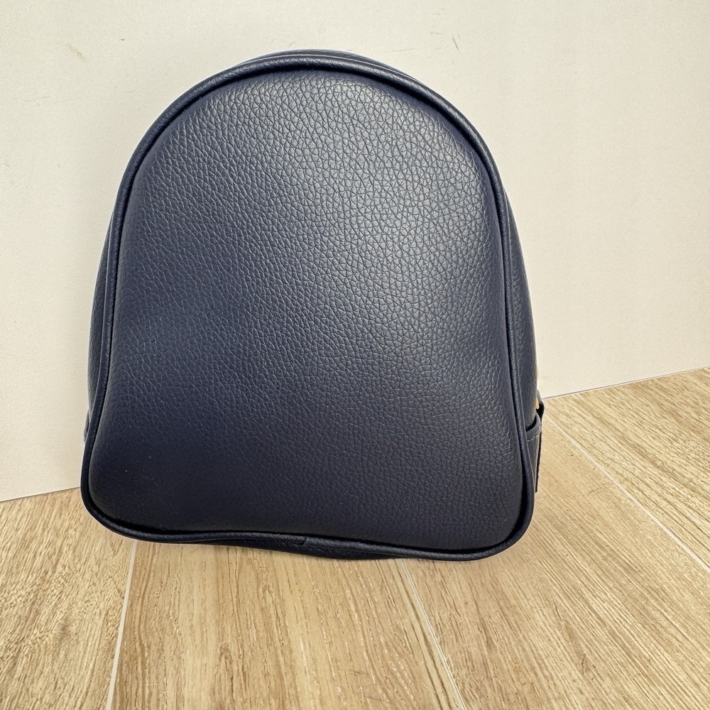 Bath And Body Works Mini Backpack Cosmetic Bag Navy Blue Tan Fur - Picture 7 of 8